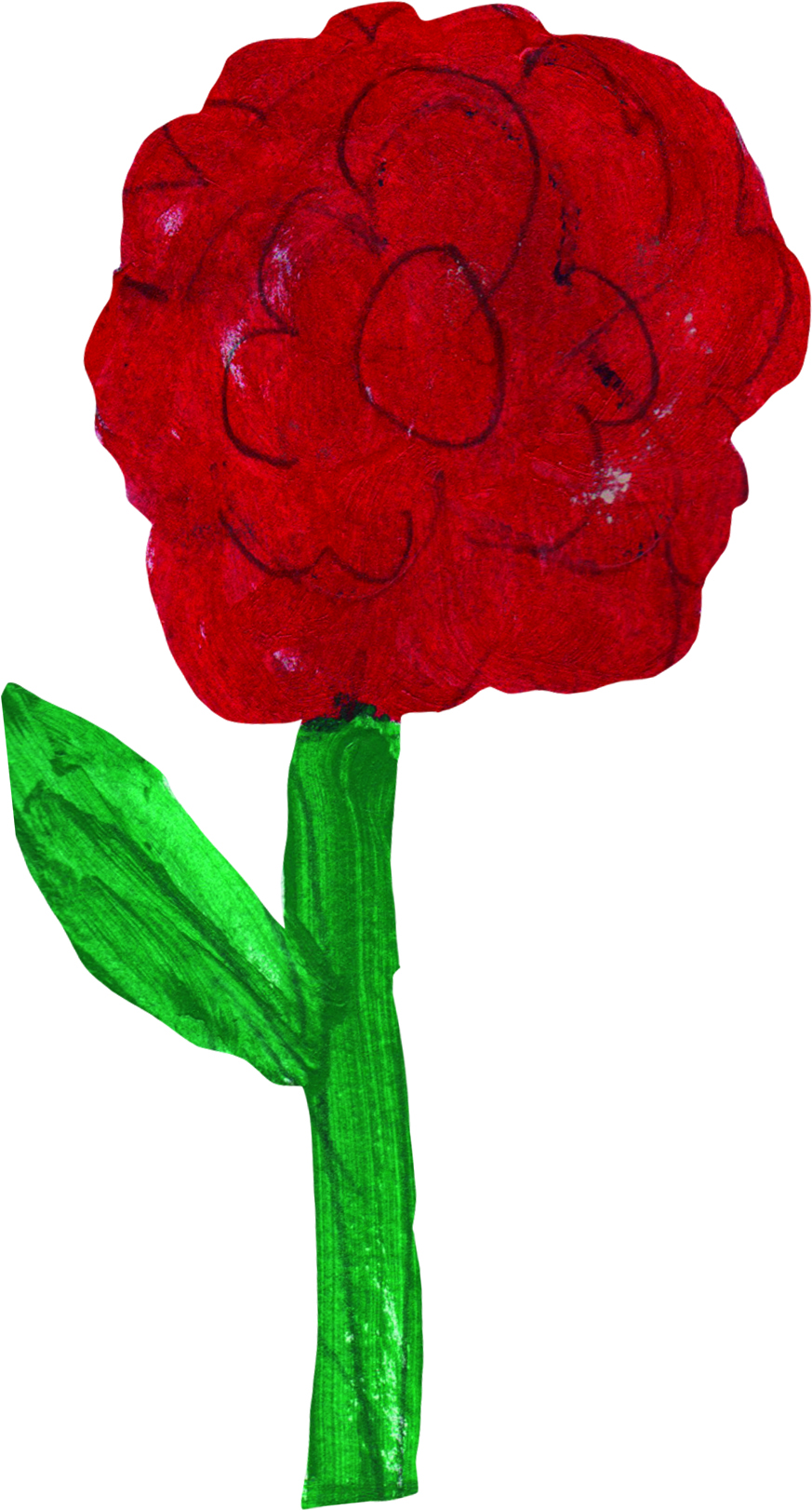 Illustrated red flower